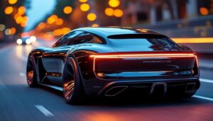 der zukünftige elektrische porsche cayenne kombiniert innovative technologie und design, inspiriert von der formel e, für ein einzigartiges fahrerlebnis.